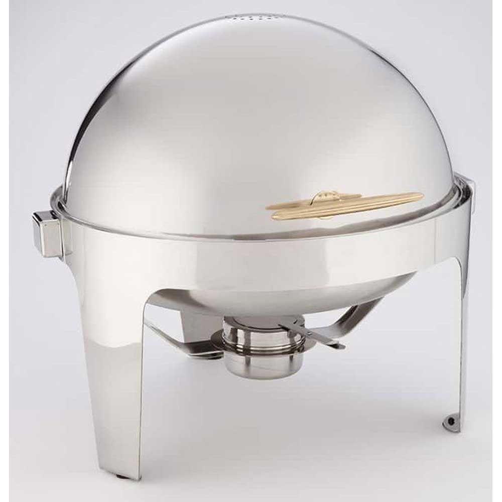 American Metalcraft Stainless Steel Round Adagio Chafer With Gold Handle, 18 X 18-1/2 X 18 Inch