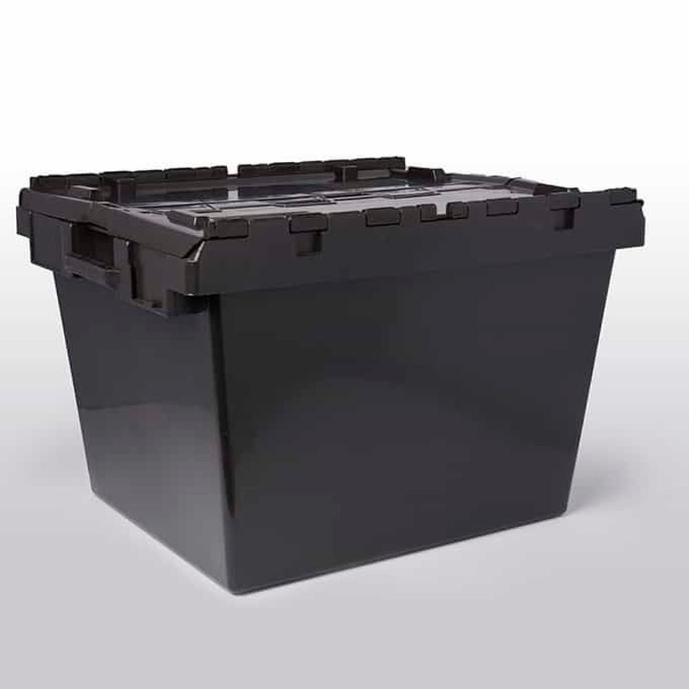 American Metalcraft Black Plastic Stackable Storage Crate, 27 X 22-1/2 X 18 Inch Height