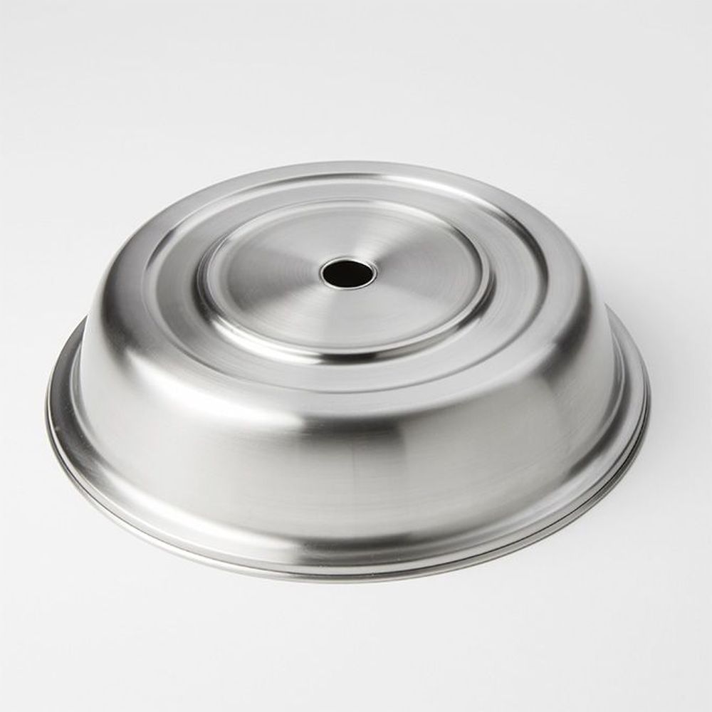 American Metalcraft Stainless Steel Satin Finish Round Stock Plate Cover For 10 To 10 1/4 Inch Dia. Standard Or English Style Foot Plate