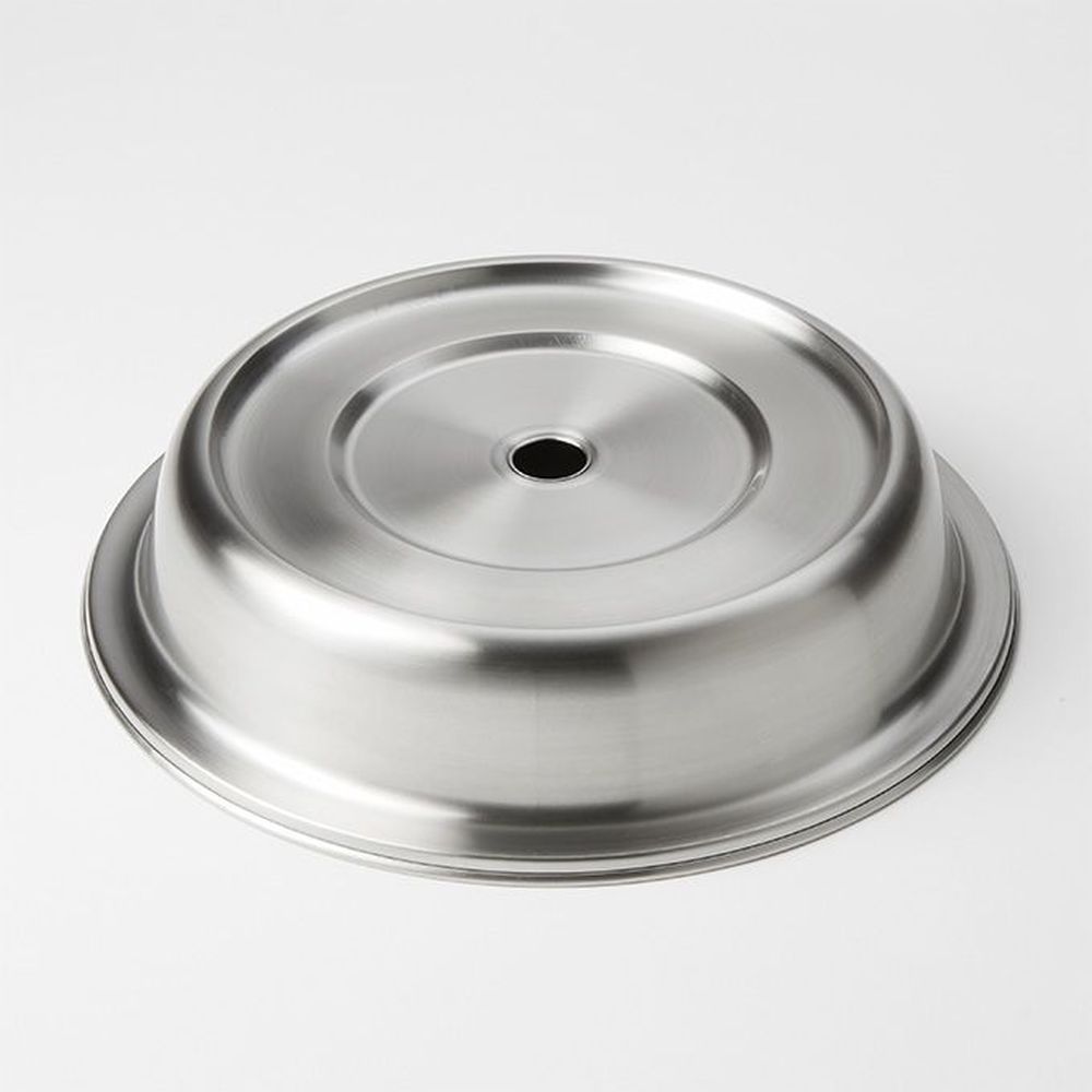 American Metalcraft Stainless Steel Satin Finish Round Stock Plate Cover For 10 3/8 To 10 5/8 Inch Dia. English Style Or Wide Foot Plate