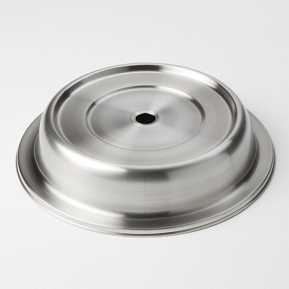 American Metalcraft Stainless Steel Satin Finish Round Stock Plate Cover For 10 1/2 To 10 15/16 Inch Dia English Style Or Wide Foot Plate