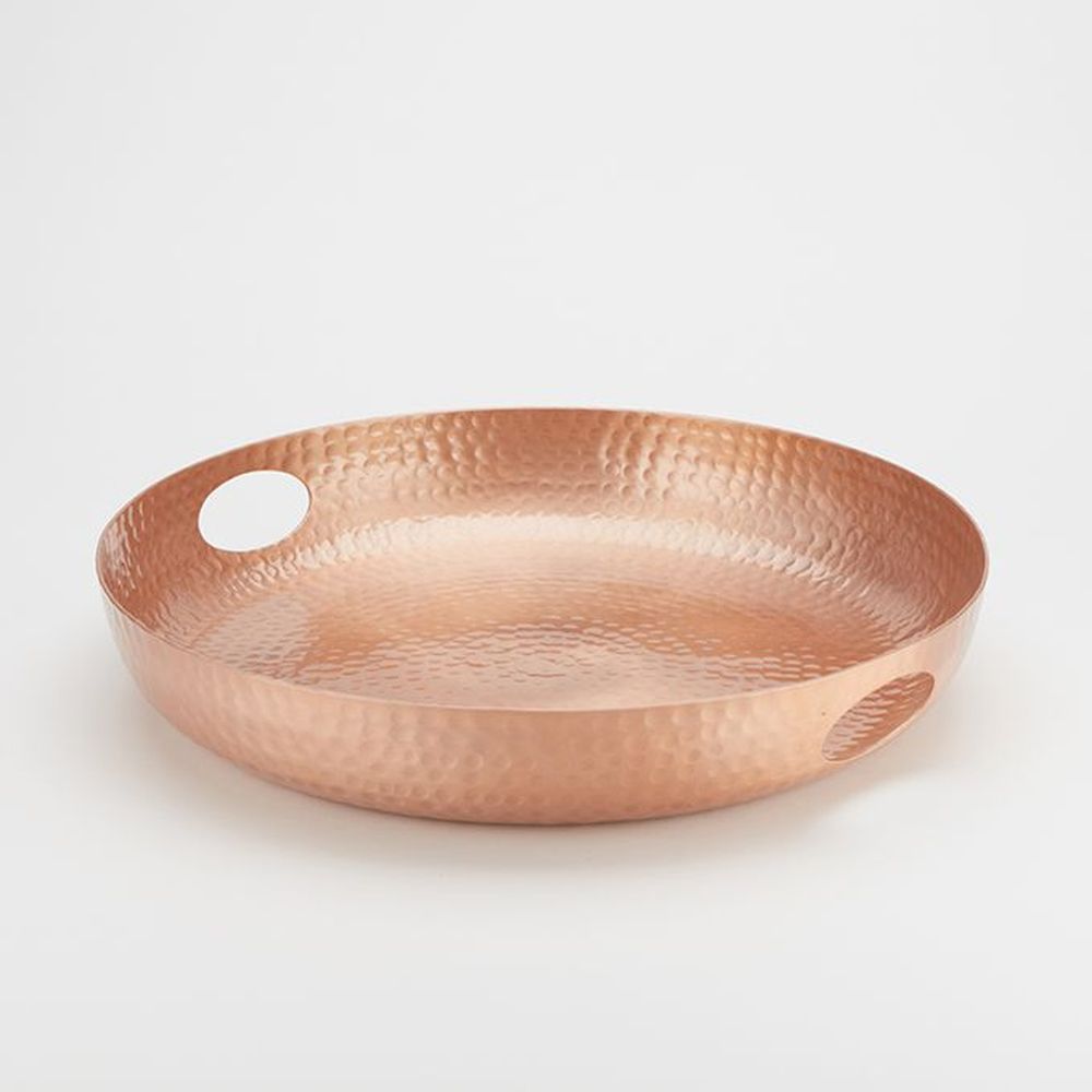 American Metalcraft Copper Hammered Aluminum Beverage Tray, 16 Inch Dia. X 2 3/4 Inch Height