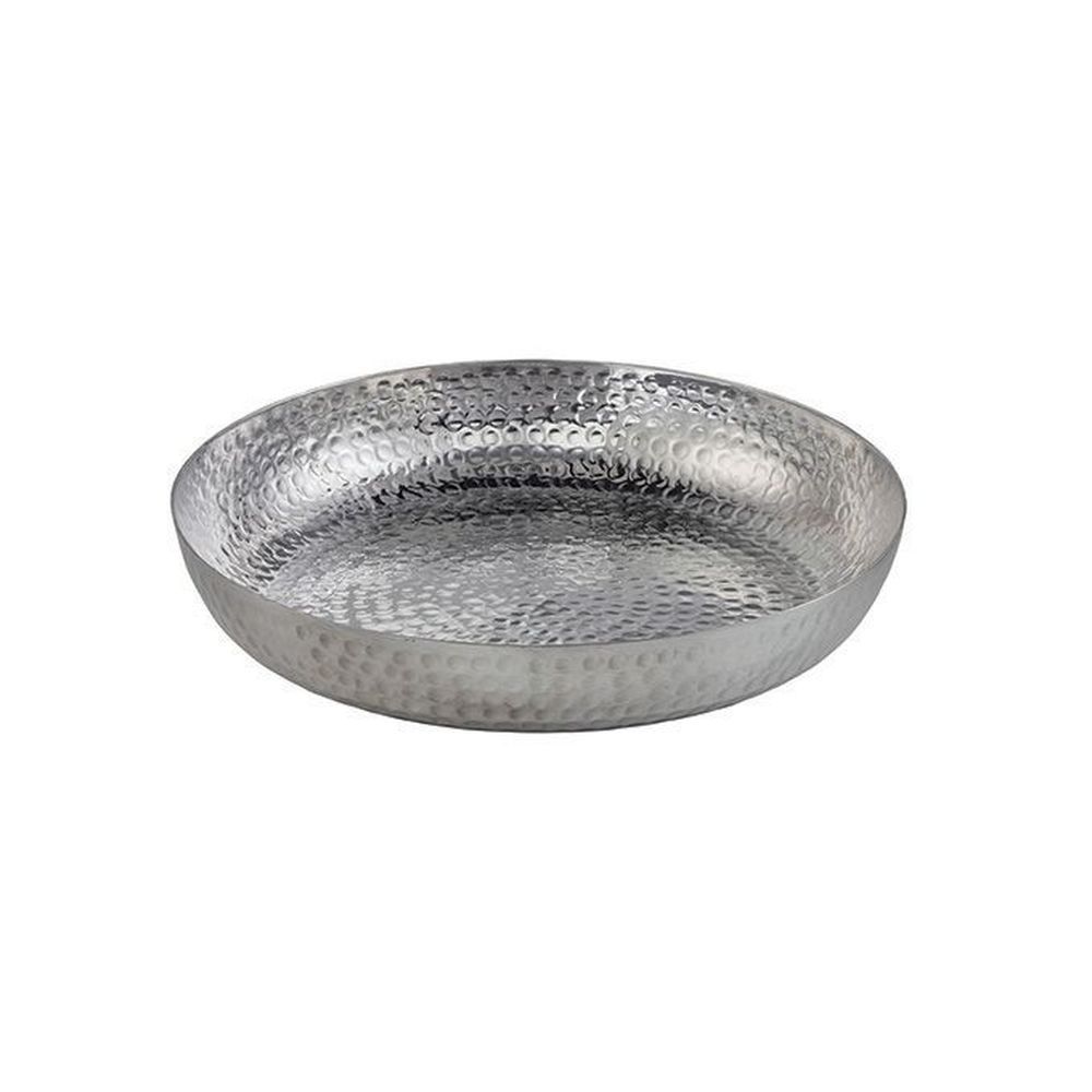 American Metalcraft Silver Hammered Aluminum Single Wall Seafood Tray, 14 Inch Dia. X 2-3/4 Inch Height