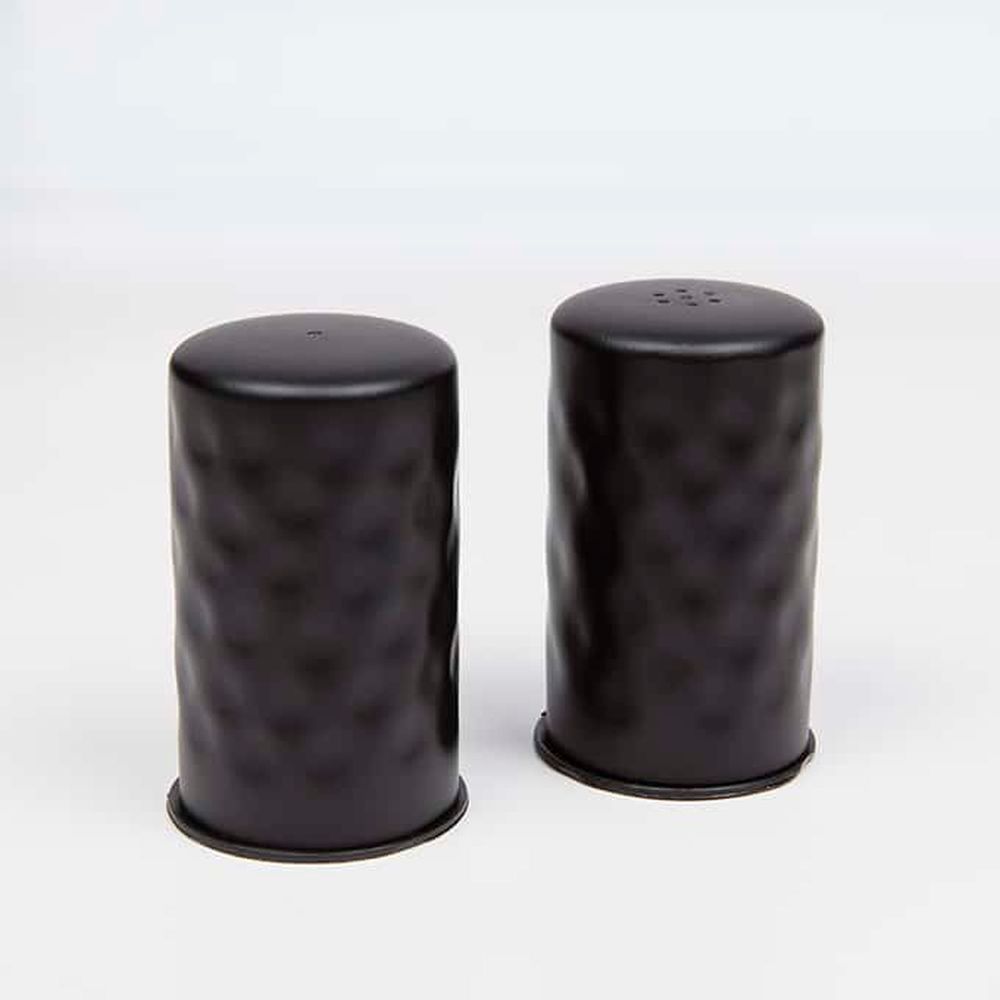 American Metalcraft Black Hammered Stainless Steel Salt And Pepper Set, 2 Ounce Capacity