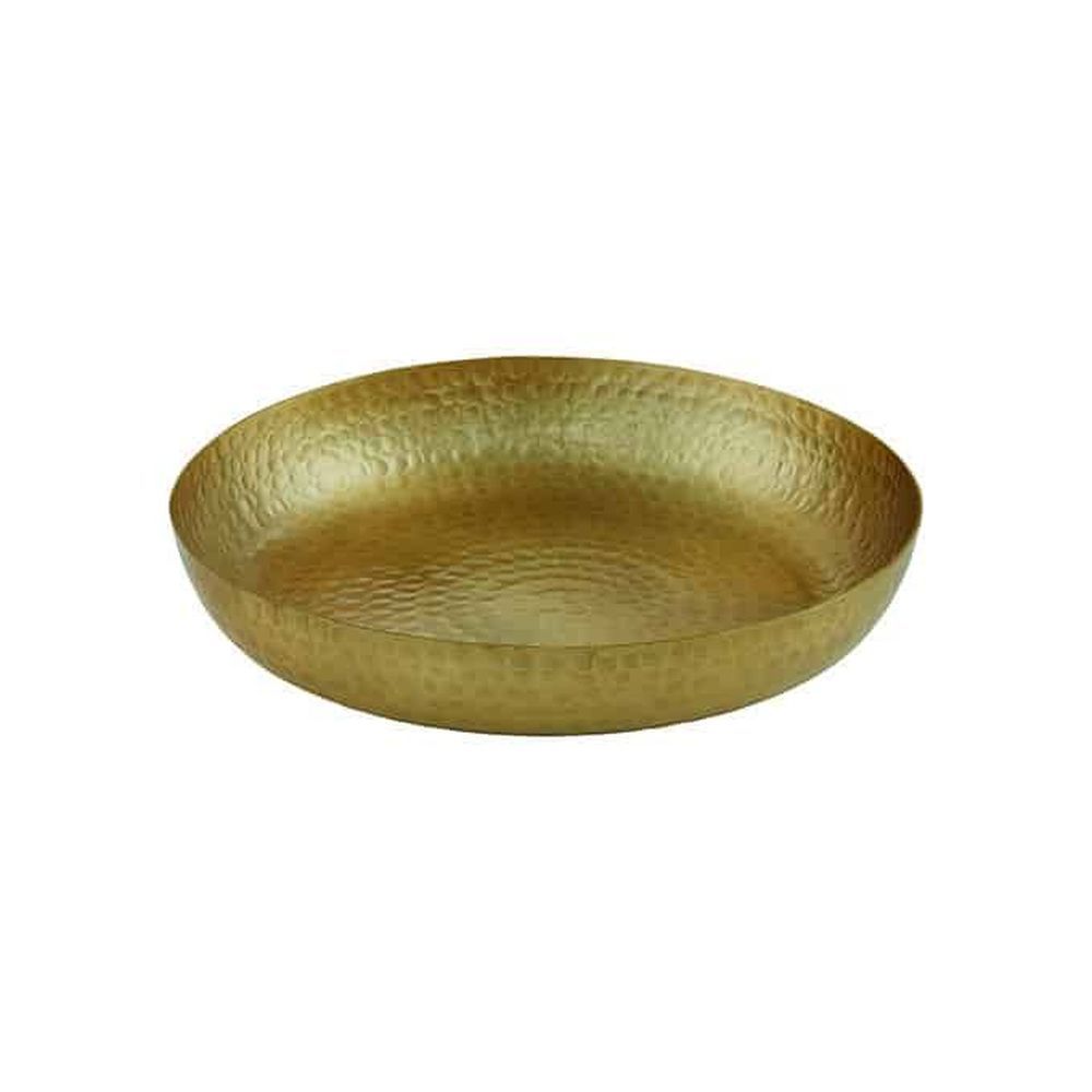 American Metalcraft Gold Hammered Aluminum Single Wall Seafood Tray, 14 Inch Dia. X 2-3/4 Inch Height