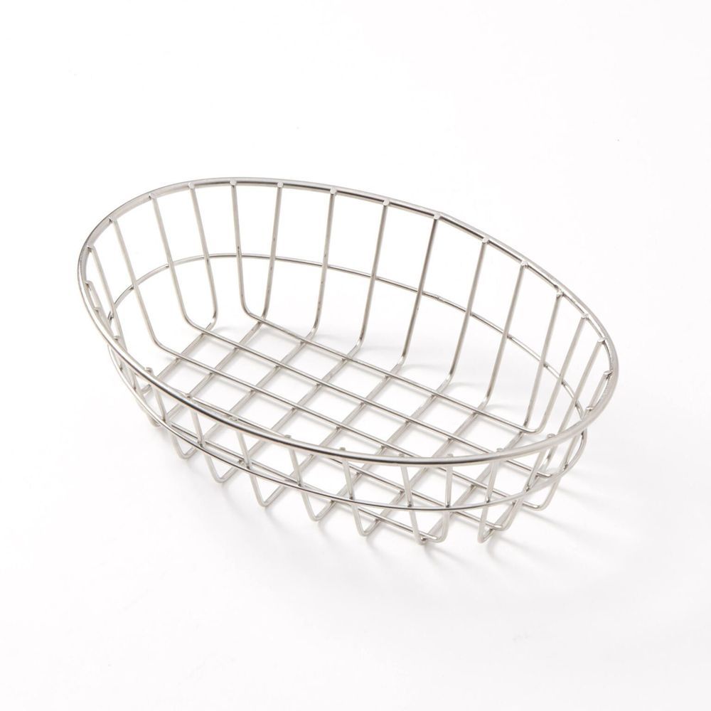 American Metalcraft Stainless Steel Oval Wire Grid Basket, 9 X 6 X 2-1/2 Inch