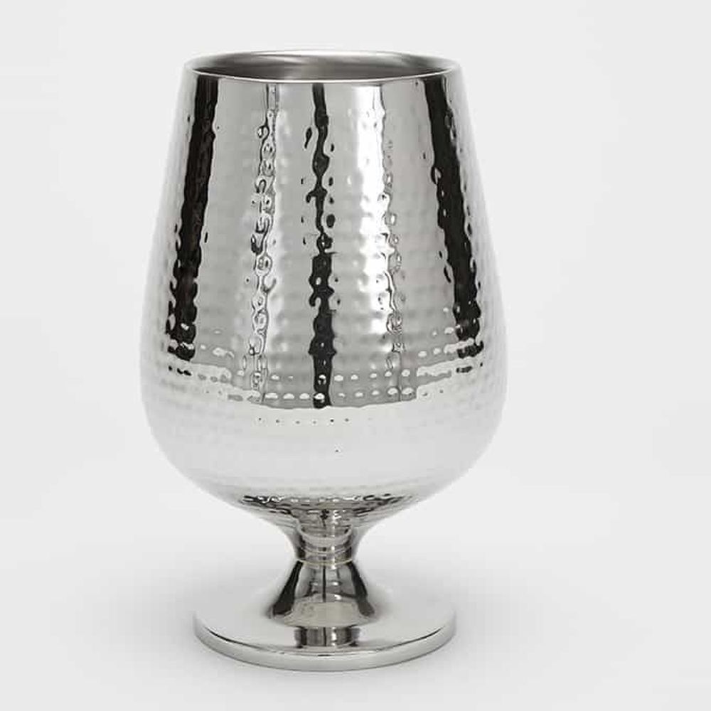 American Metalcraft Hammered Stainless Steel 54 Ounce Double Wall Wine Cooler, 5-3/4 Inch Dia. X 9-5/8 Inch Height