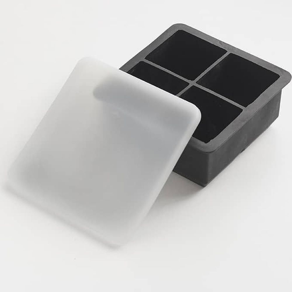 American Metalcraft Black Silicone 4 Cube Ice Mold, 8 1/2 X 4 1/2 X 2 Inch