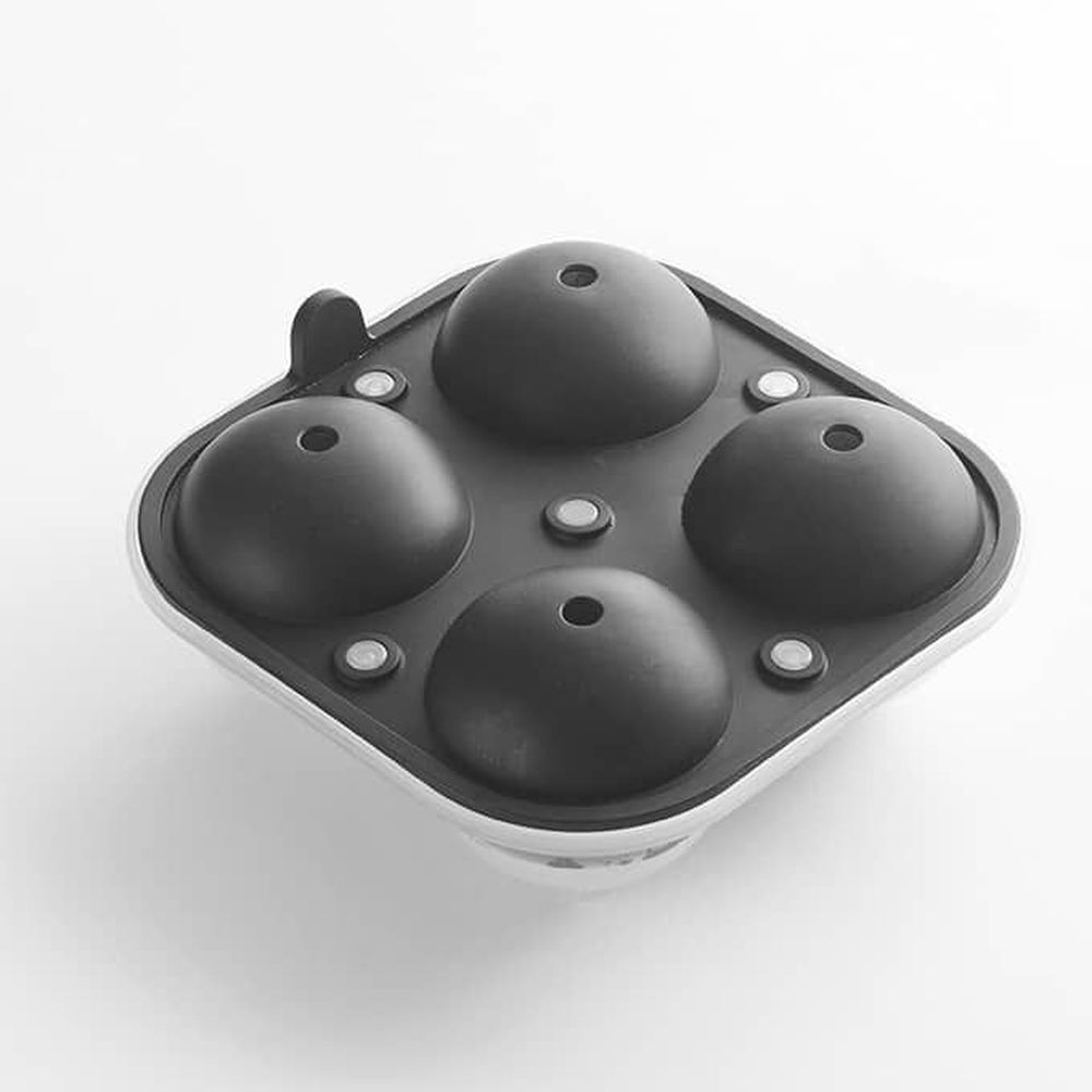 American Metalcraft Black Silicone 4 Sphere Ice Mold, 6 1/8 X 6 1/8 X 2 1/2 Inch