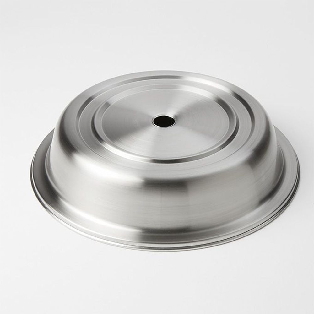 American Metalcraft Stainless Steel Satin Finish Round Stock Plate Cover For 9 5/8 To 9 7/8 Inch Dia. Standard Or English Style Foot Plate