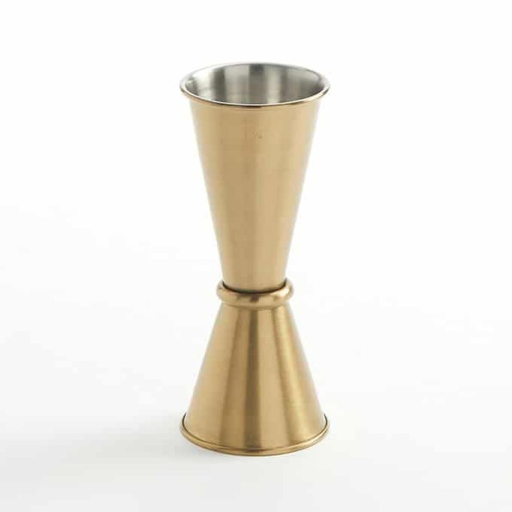 American Metalcraft Gold Brushed Stainless Steel Japanese Style Jigger, 1 X 1 1/2 Ounce Capacity
