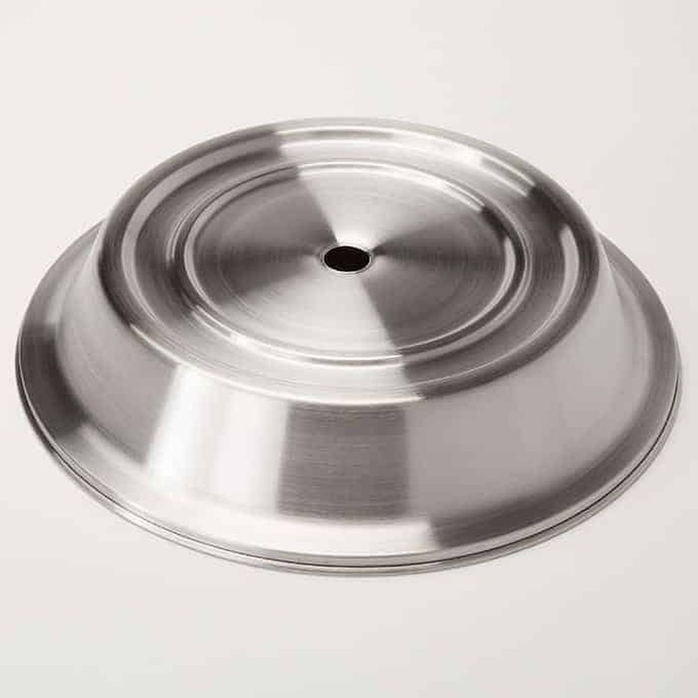 American Metalcraft Stainless Steel Satin Finish Round Stock Plate Cover For 12 1/8 To 12 7/16 Inch Dia Standard Or Wide Foot Plate