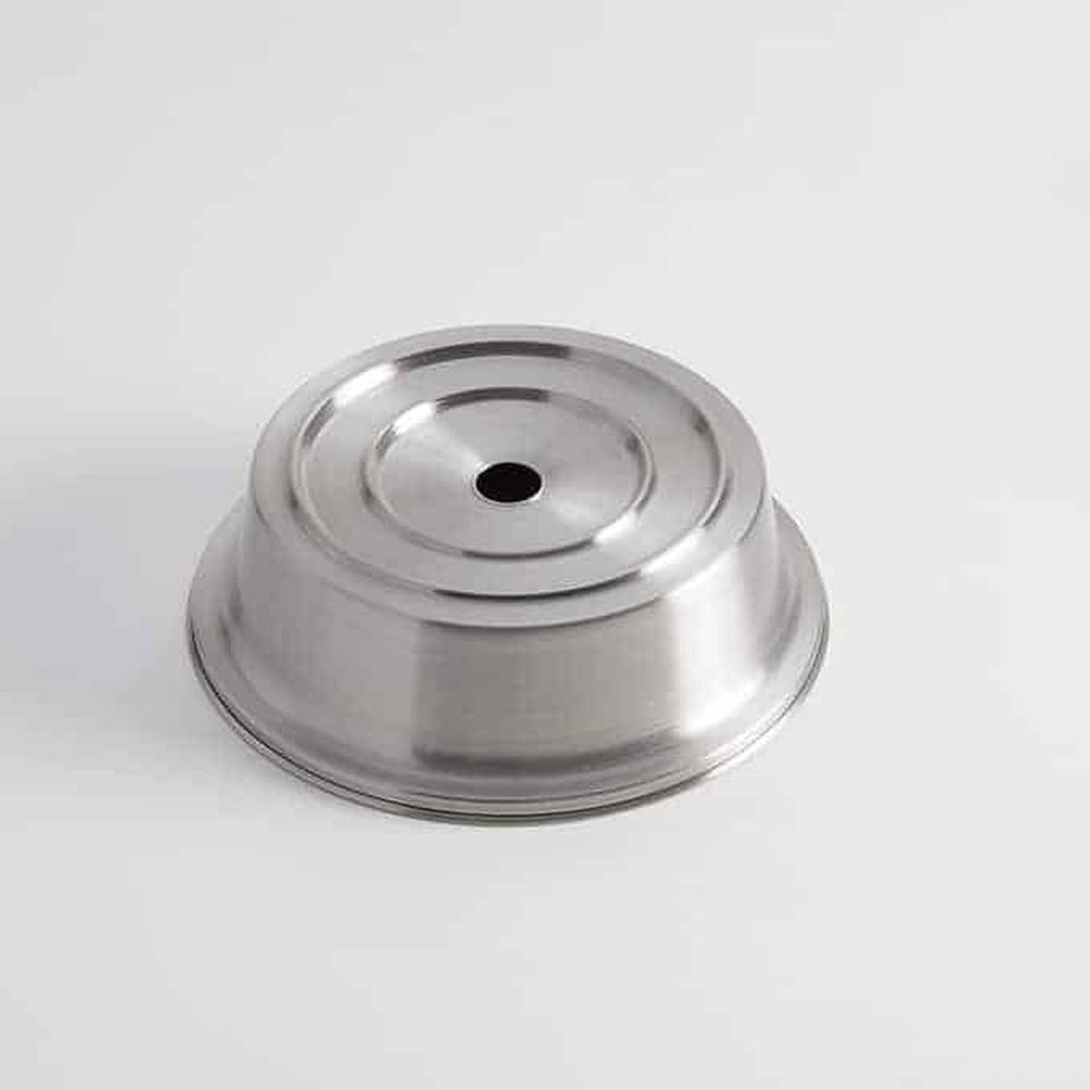 American Metalcraft Stainless Steel Satin Finish Round Stock Plate Cover For 8 1/16 To 8 1/4 Inch Dia. Standard Or Wide Foot Plate