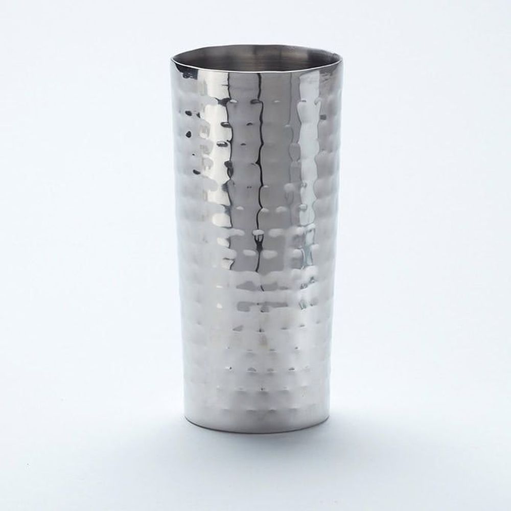 American Metalcraft Hammered Stainless Steel 14 Ounce Collins Glass, 2-5/8 Inch Dia. X 6 Inch Height