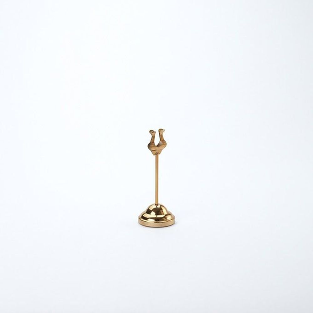 American Metalcraft Gold Stainless Steel Harp Style Weighted Number Stand, 2 1/4 Inch Dia. X 6 Inch Height