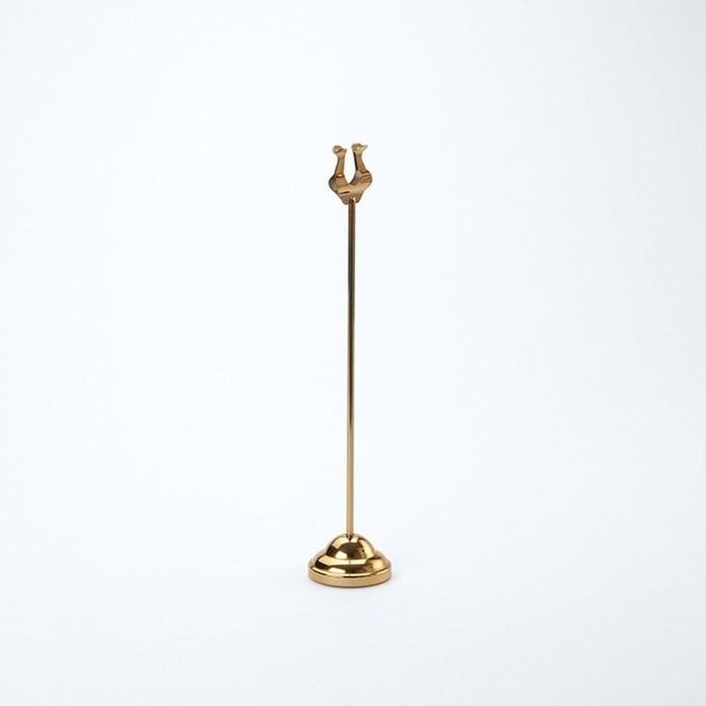American Metalcraft Gold Stainless Steel Harp Style Weighted Number Stand, 2 1/4 Inch Dia. X 12 Inch Height