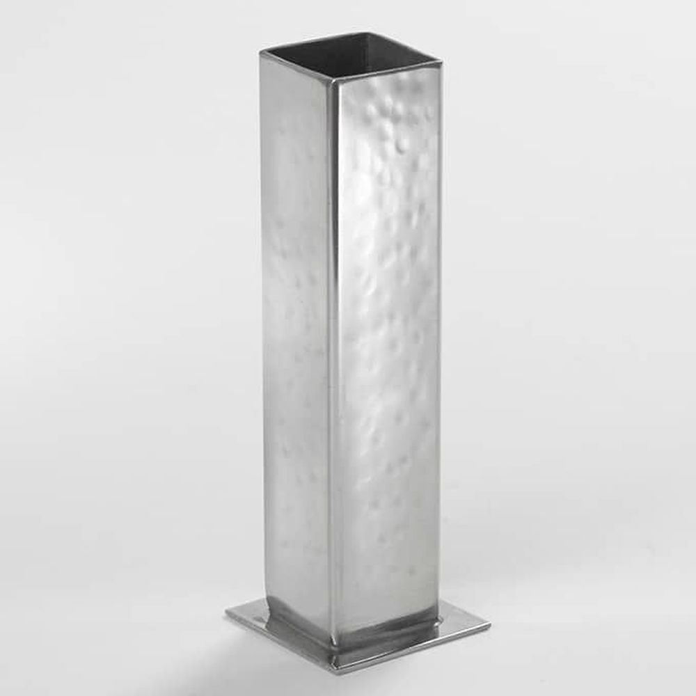 American Metalcraft Hammered Stainless Steel Bud Vase, 1 3/4 X 1 3/4 X 5 1/4 Inch