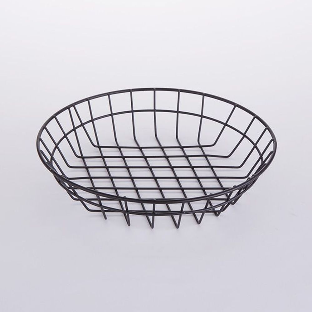 American Metalcraft Black Iron Wire Wheel Basket, 10 X 10 X 2 Inch