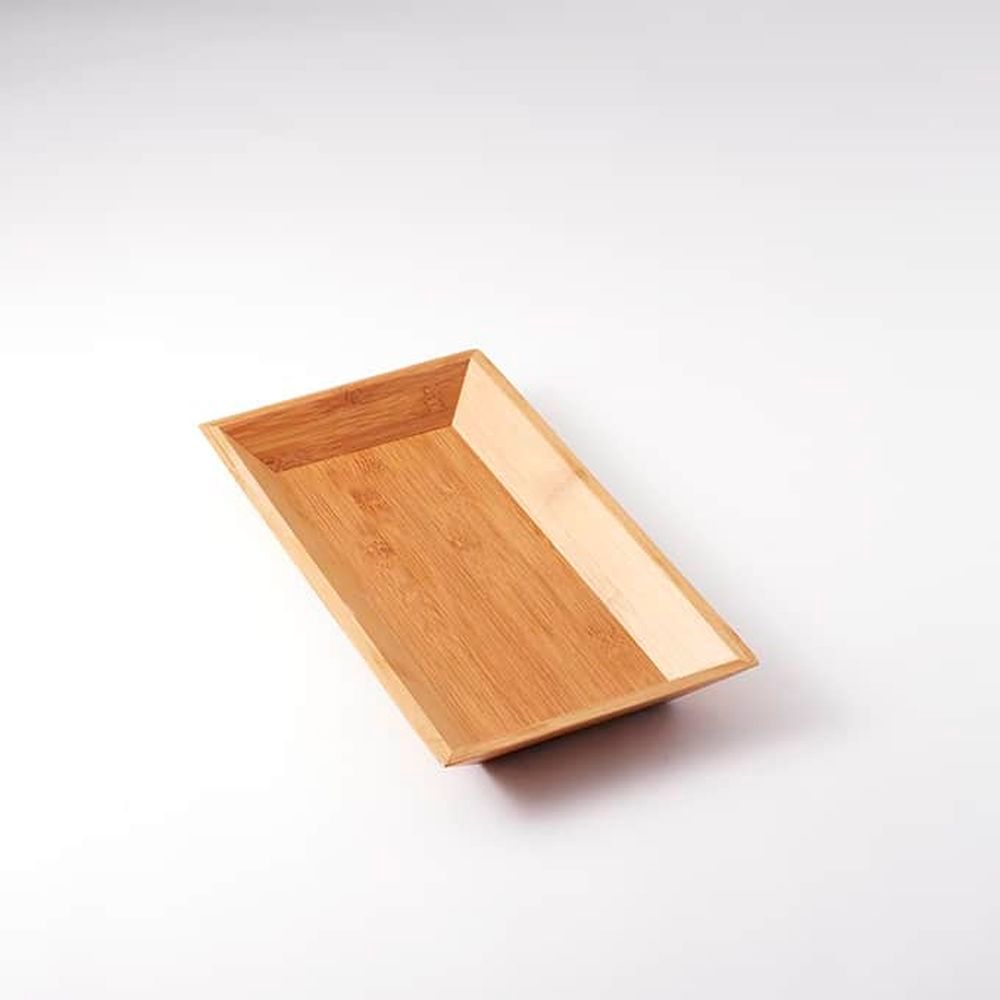 American Metalcraft Brown Bamboo Rectangular Tray, 14-1/4 X 7-1/2 X 1-1/2 Inch