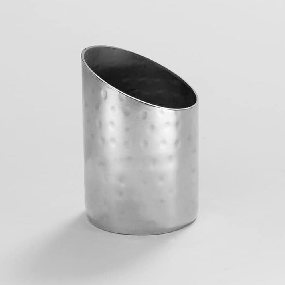 American Metalcraft Hammered Stainless Steel Round Angled Sugar Packet Holder, 2 Inch Dia. X 2 3/4 Inch Height