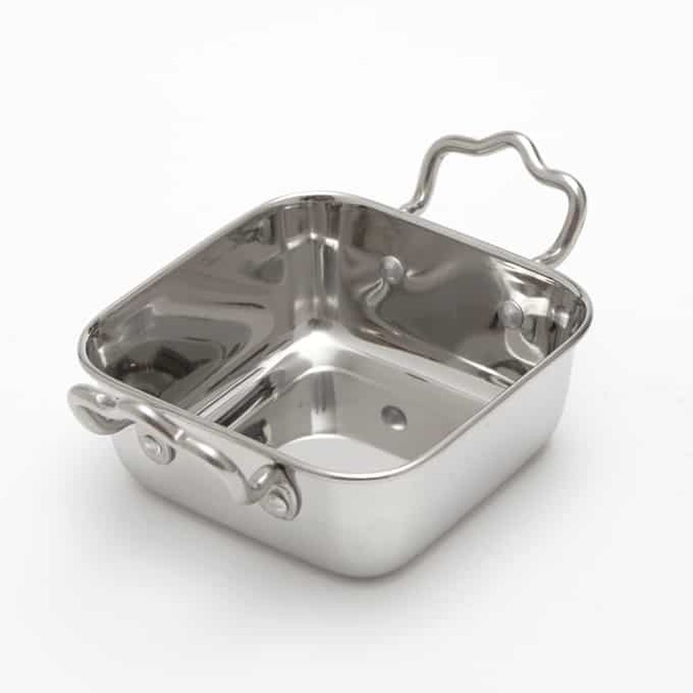 American Metalcraft Stainless Steel 14 Ounce Mini Roasting Pan, 4-1/2 X 4-1/2 X 1-3/4 Inch