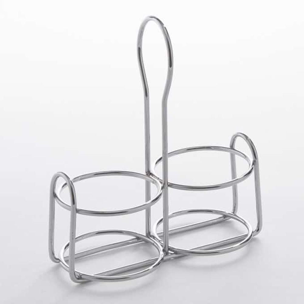 American Metalcraft Stainless Steel Mini Glass Jar Caddy, 4 1/2 X 2 1/4 X 5 1/2 Inch