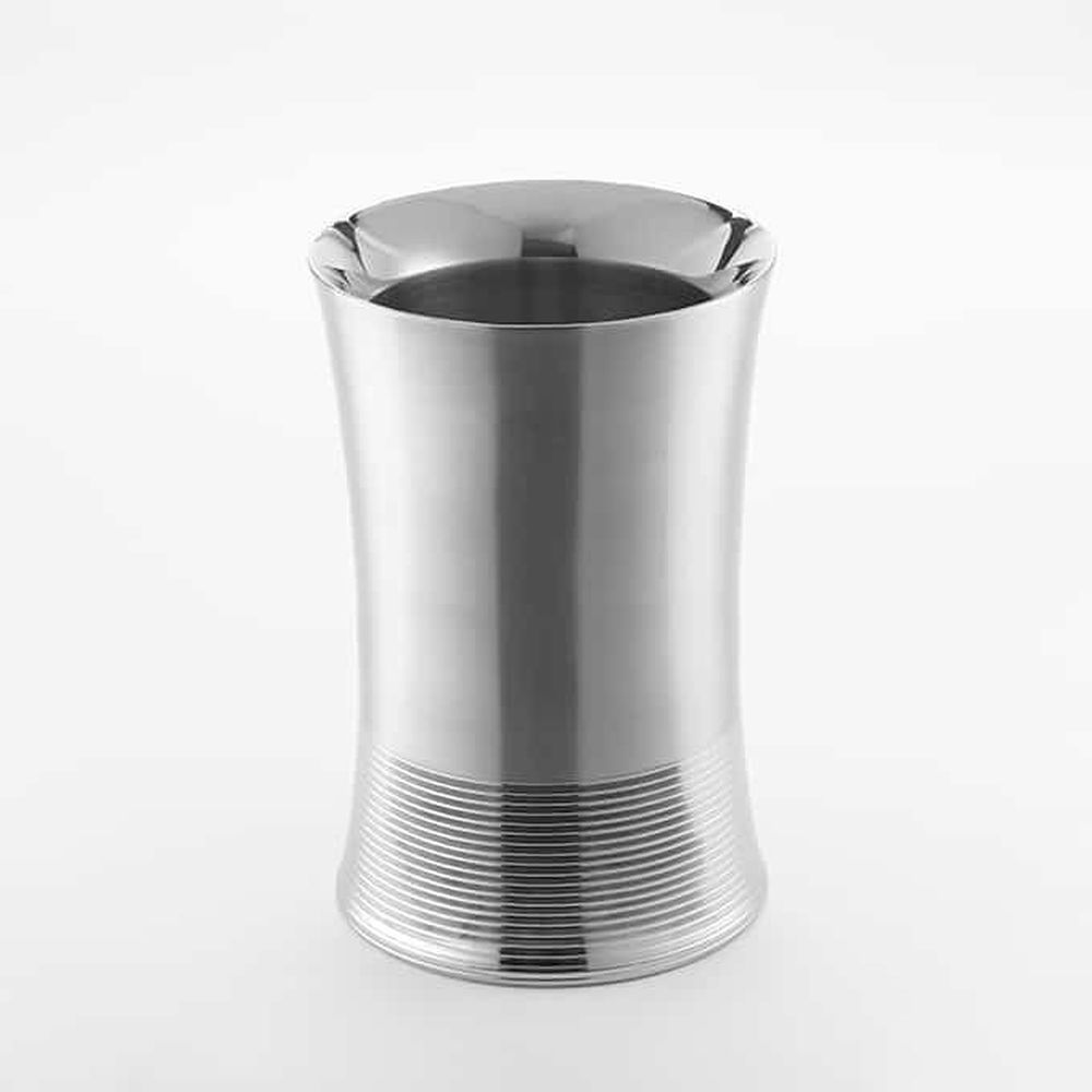 American Metalcraft Stainless Steel Double Wall Silver Thread Wine Cooler, 5 1/2 Inch Dia. X 8 1/4 Inch Height