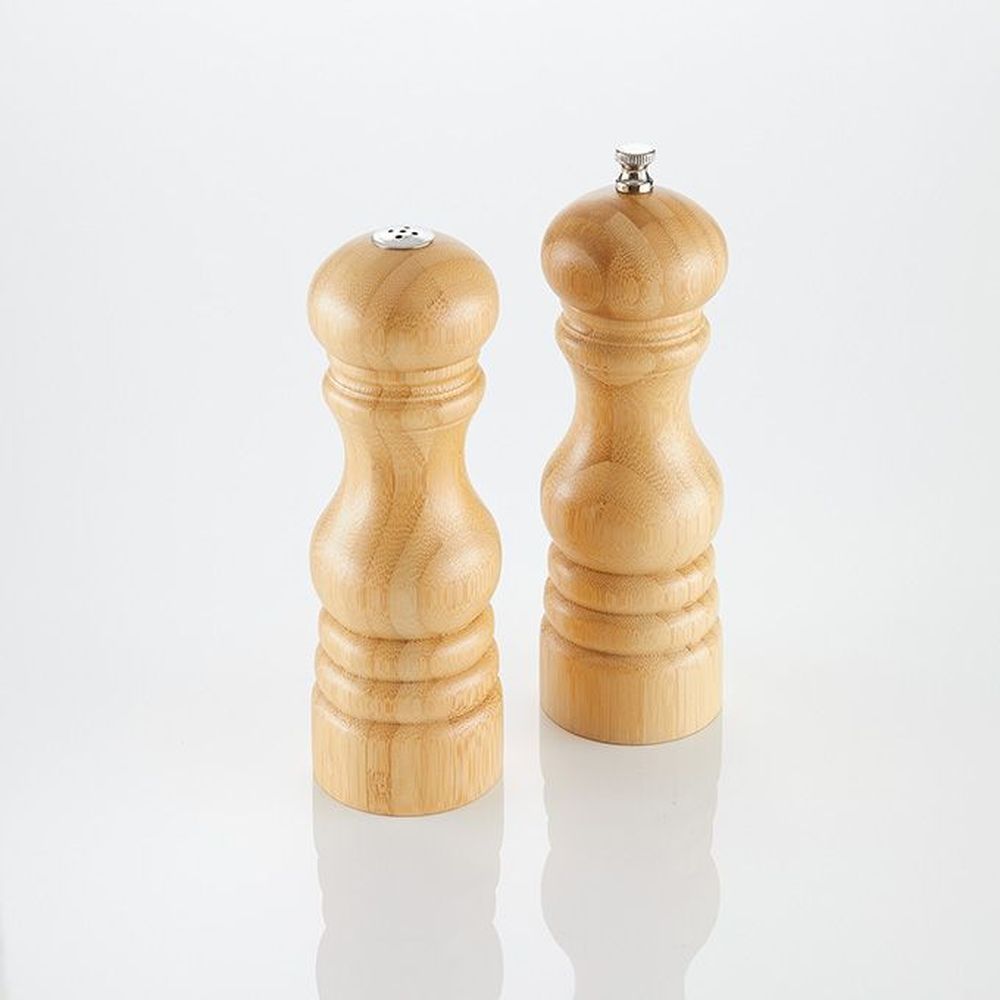 American Metalcraft Brown Bamboo Salt And Pepper Mill Set, 6 In Height