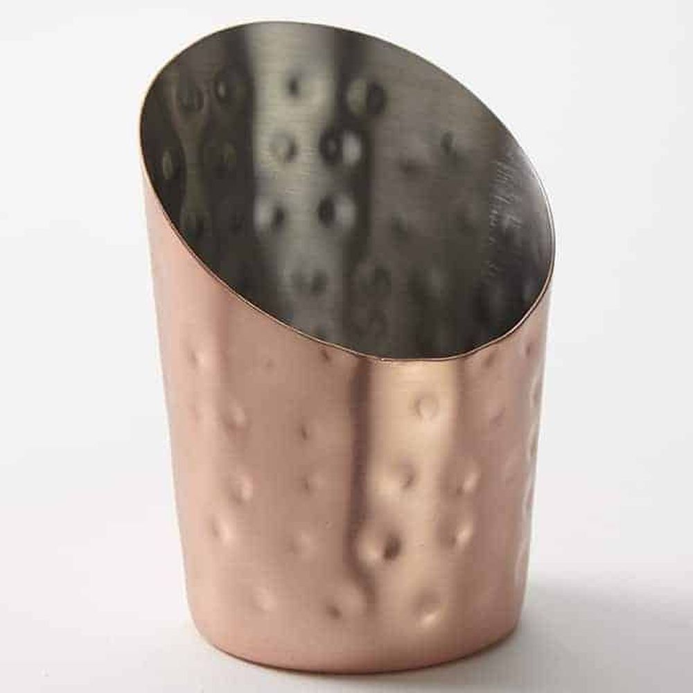 American Metalcraft Copper Hammered Stainless Steel 12 Ounce Angled Fry Cup, 2-7/8 Inch Dia. X 4-1/2 Inch Height