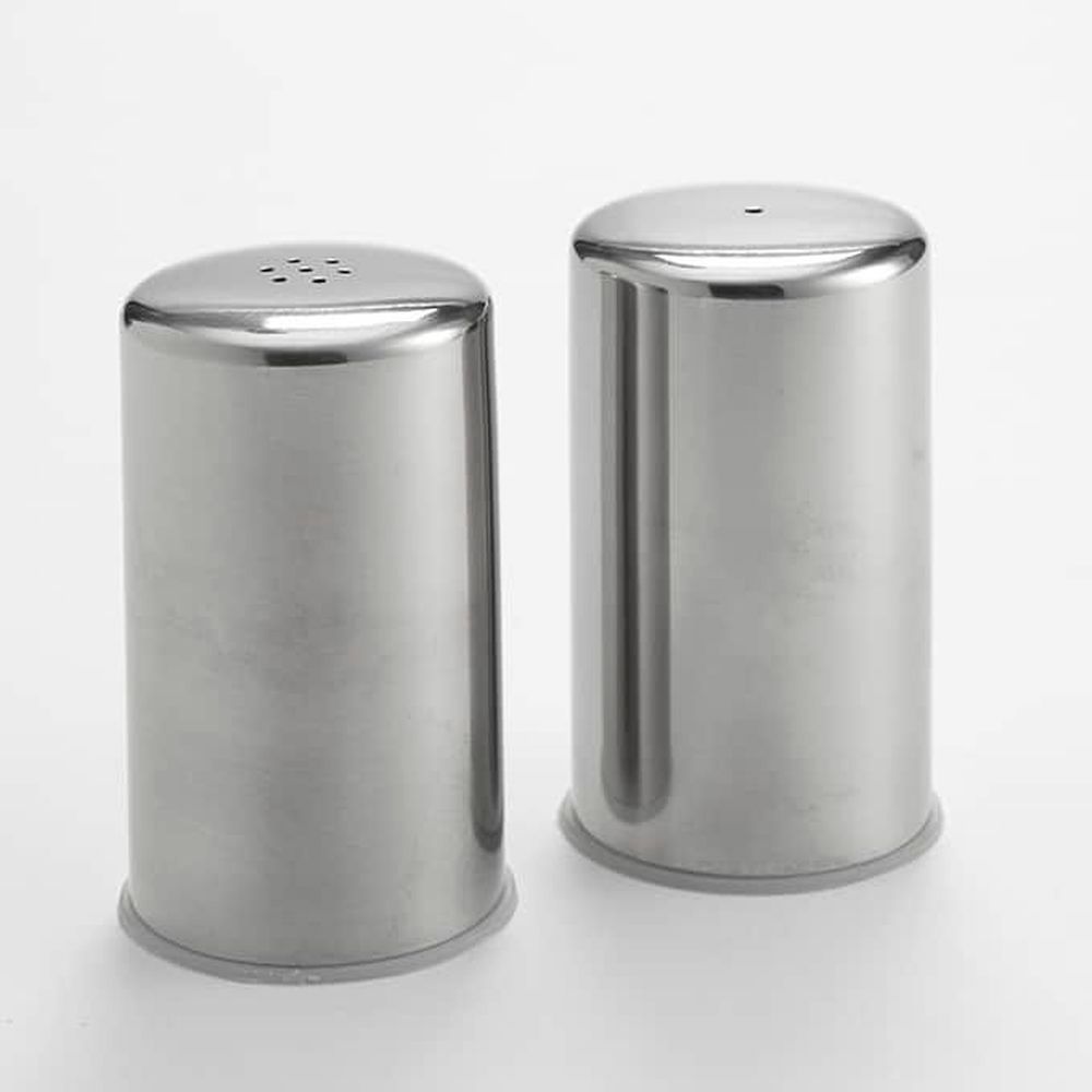 American Metalcraft Stainless Steel Brushed Finish 2 Ounce Salt And Pepper Set, 1-3/4 Inch Dia. X 2-3/4 Inch Height