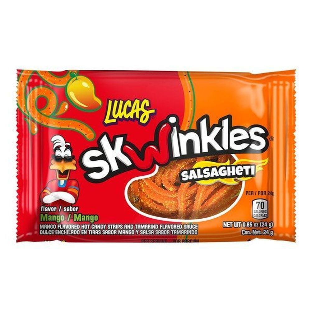 Lucas Skwinkles Salsagheti Mango Flavor Candy, 0.85 Ounce -- 12 Per Case