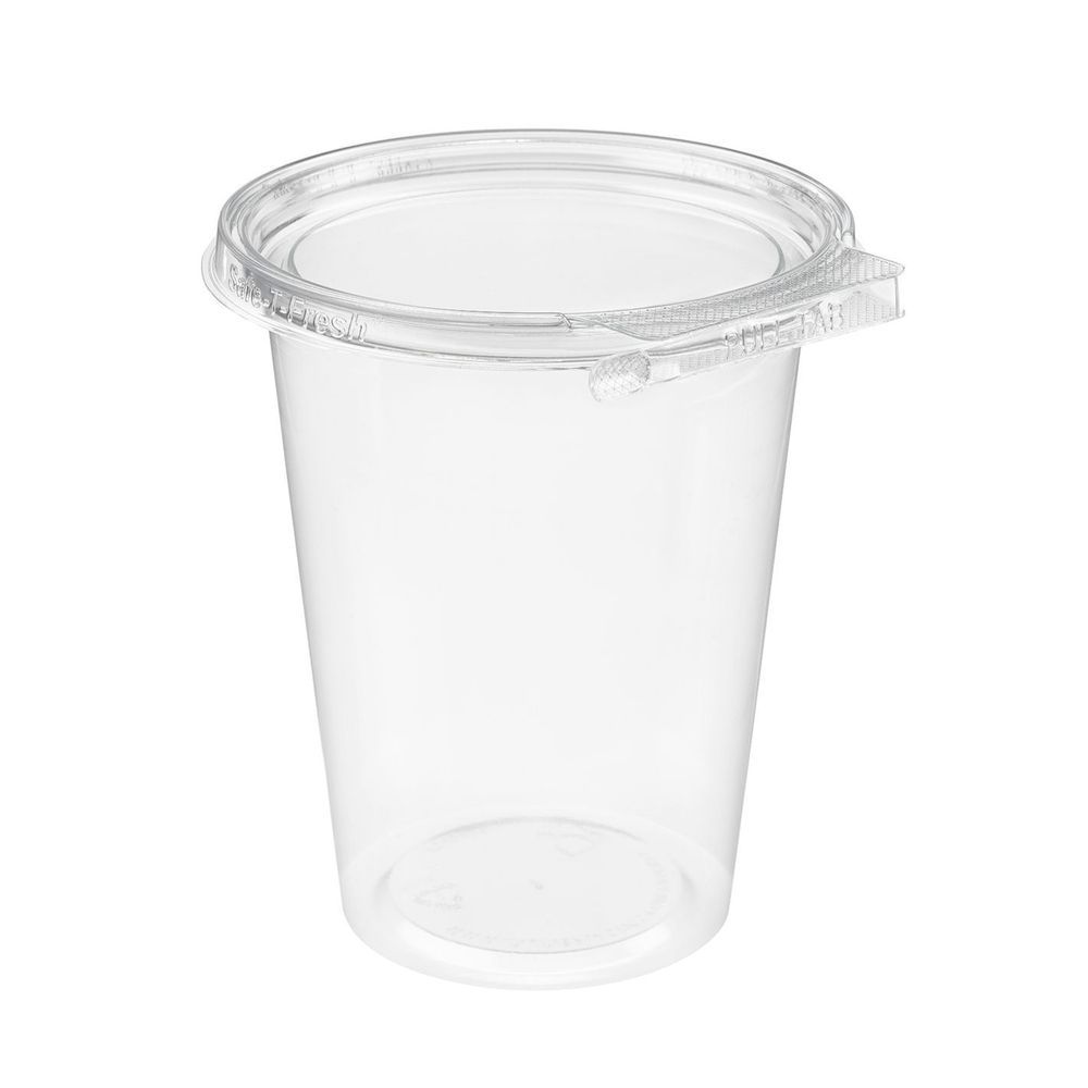 Safe-t-fresh Pet Round Single Compartment Hinged Deli Container, 32 Ounce Capacity -- 240 Per Case