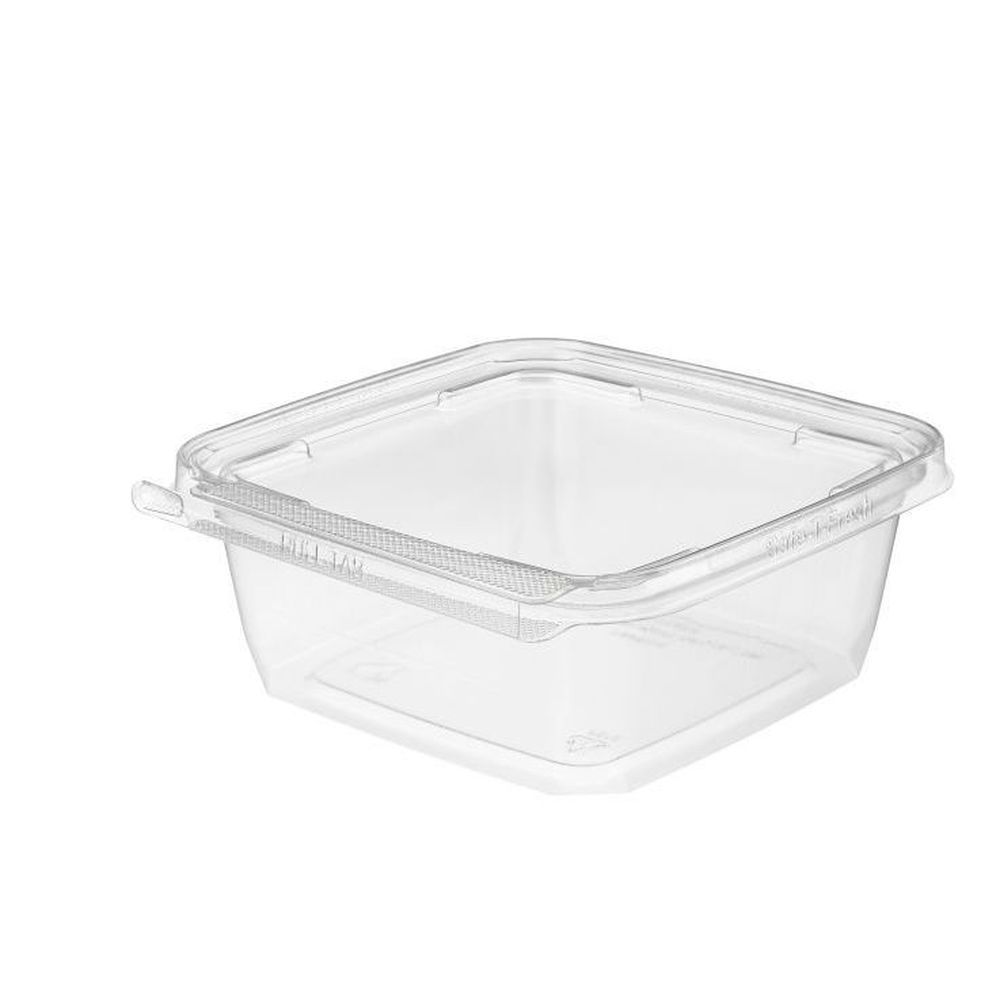 Safe-t-fresh Snackware Pet Square Single Compartment Container, 24.2 Ounce Capacity -- 252 Per Case