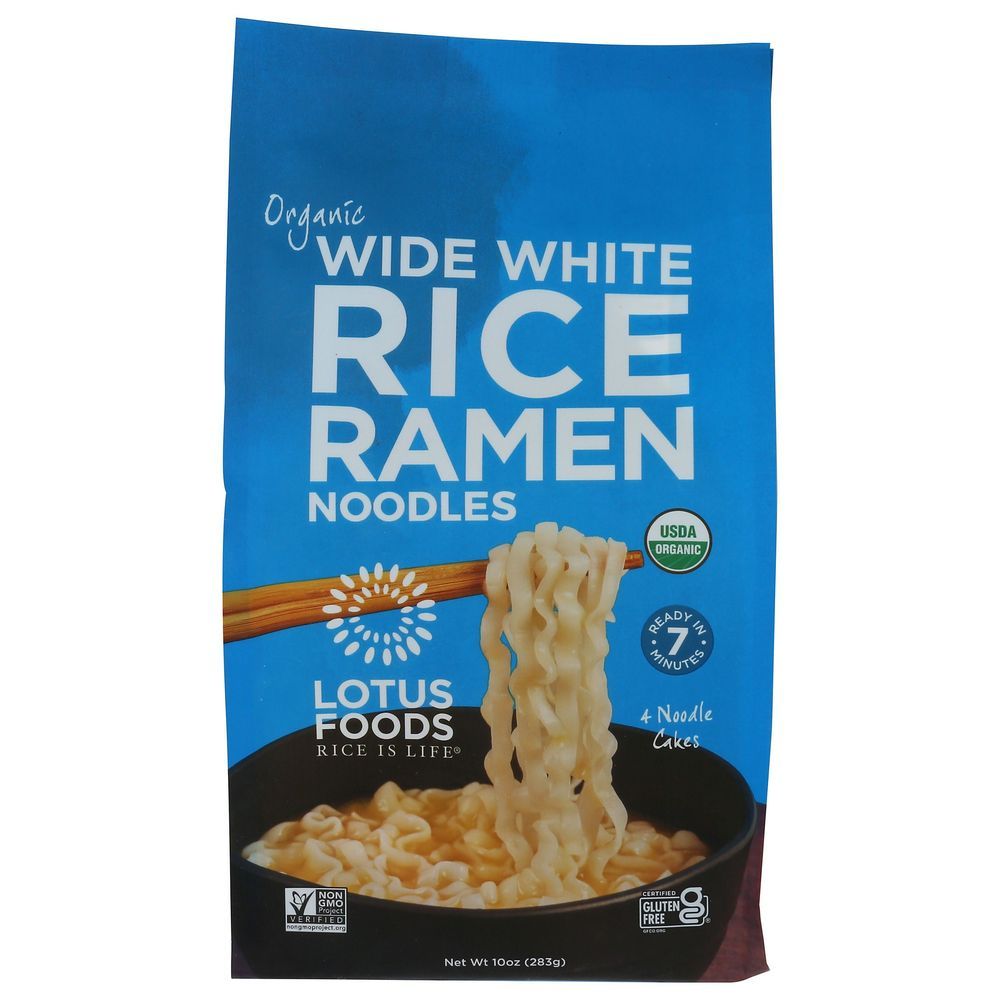 Lotus Foods Organic Wide White Rice Ramen Noodles, 10 Ounce -- 6 Per Case