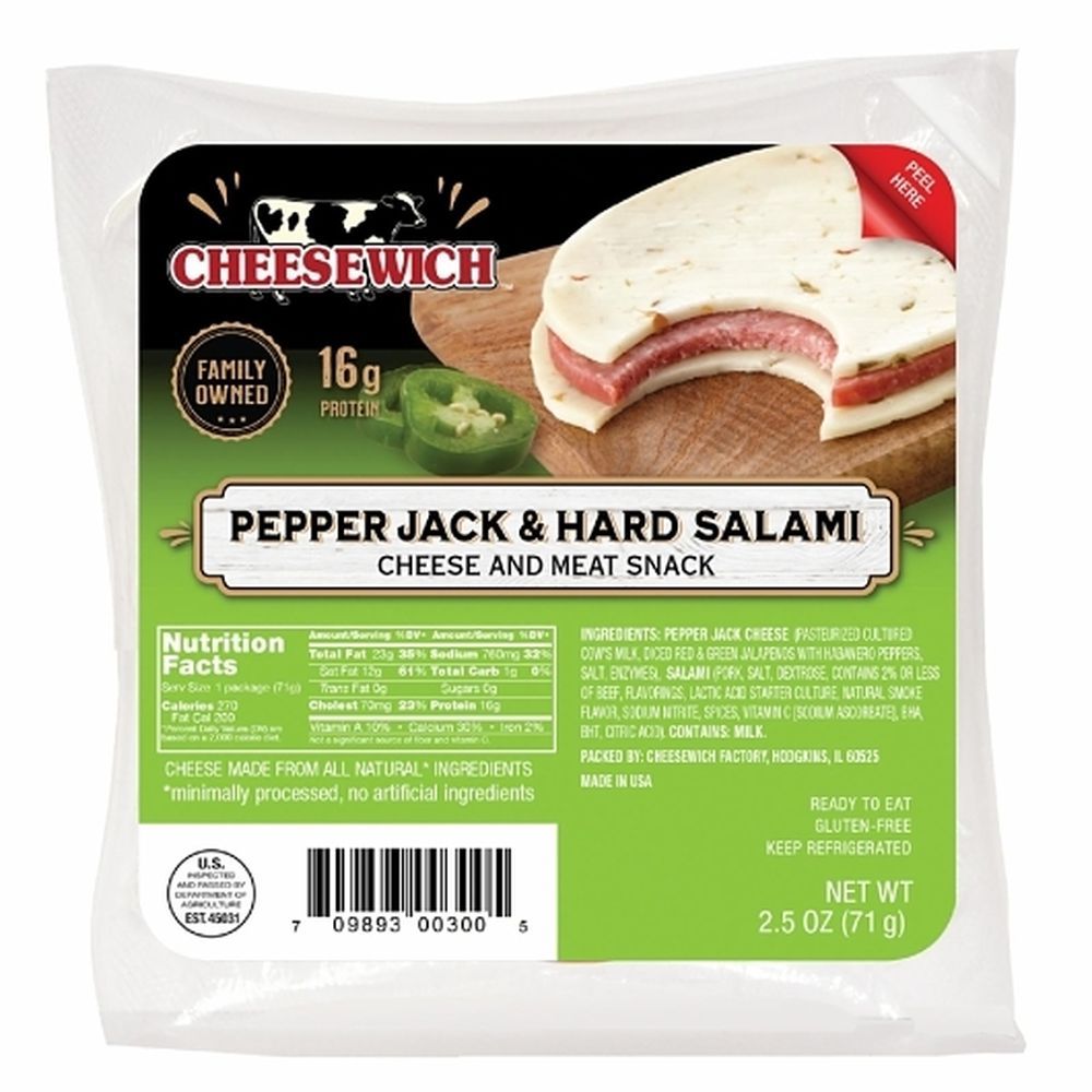 Cheesewich Pepperjack And Salami, 2.5 Ounce -- 48 Per Case