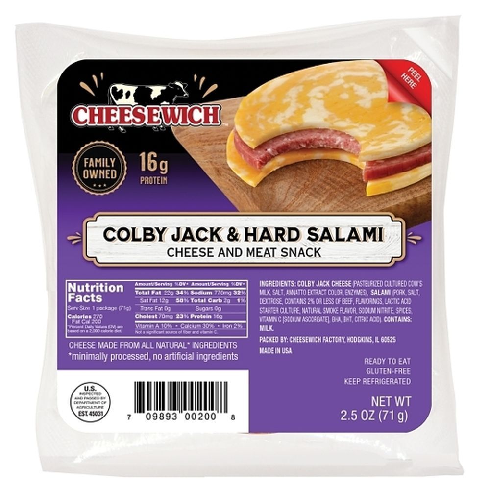 Cheesewich Colby Jack And Salami, 2.5 Ounce -- 48 Per Case