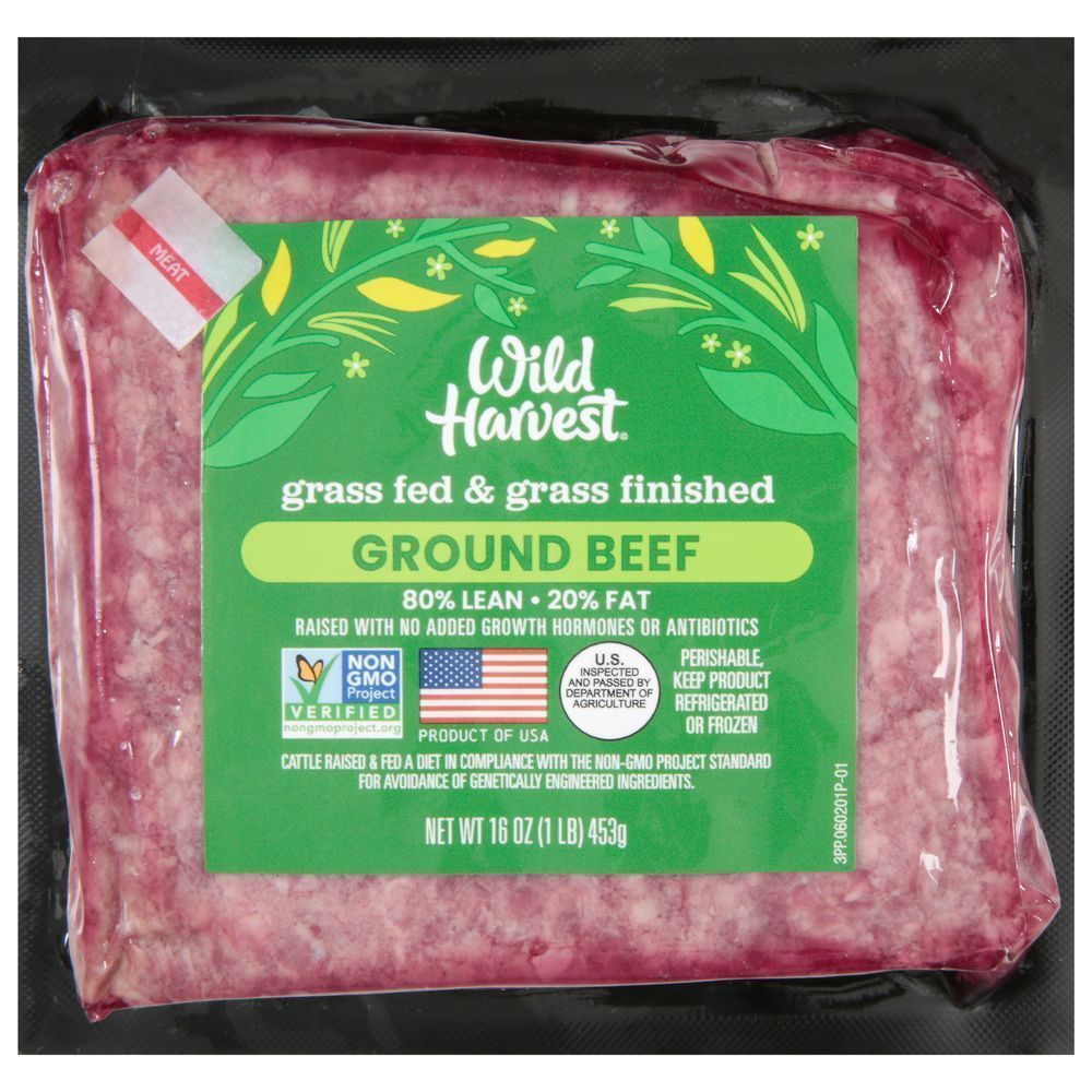 Wild Harvest 80 Percentage Lean Ground Beef, 16 Ounce -- 12 Per Case