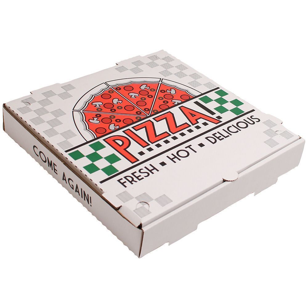 Arvco White/kraft Stock Print B Flute Pizza Box, 12 Inch -- 50 Per Case