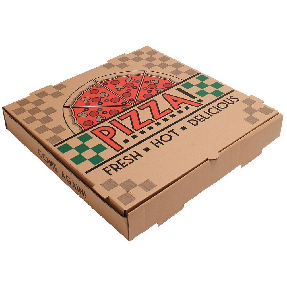 Arvco Kraft/kraft Stock Print B Flute Pizza Box, 14 Inch -- 50 Per Case
