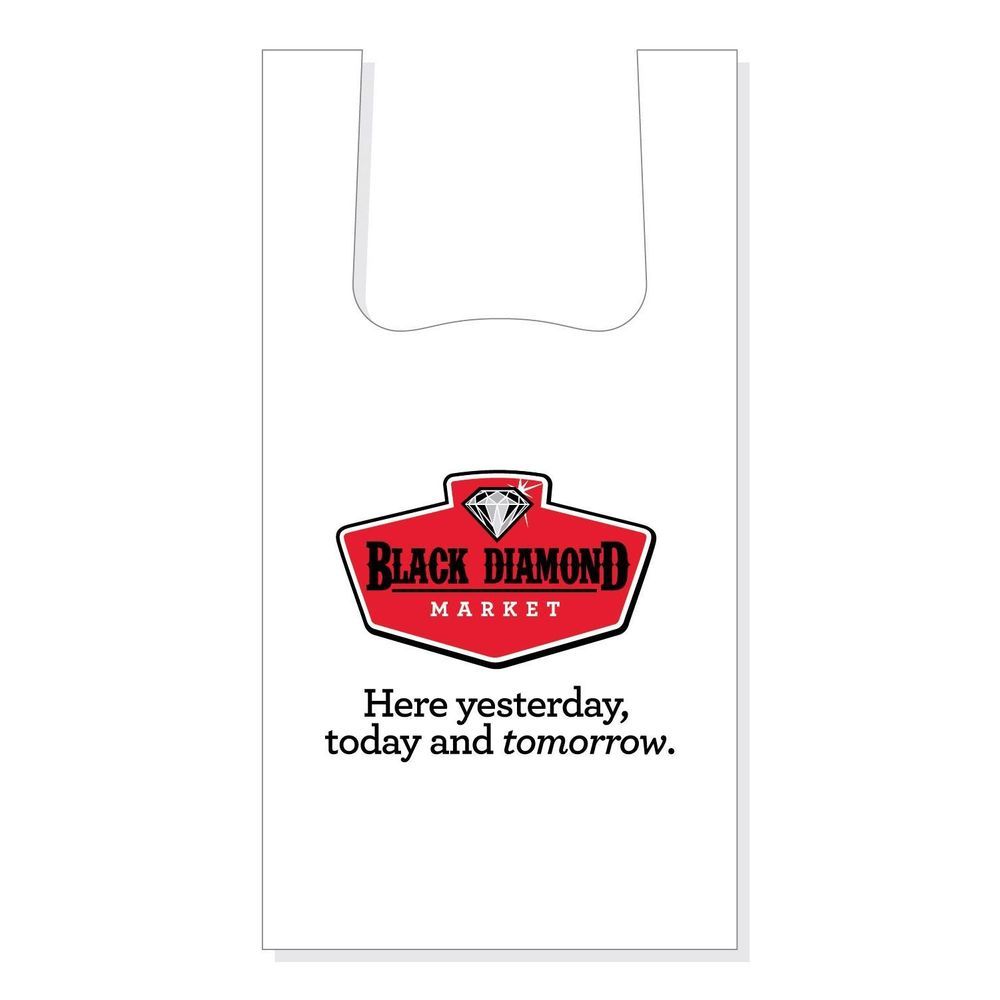 Hilex Rollmate Medium Black Diamond Print T-shirt Bag -- 2000 Per Case