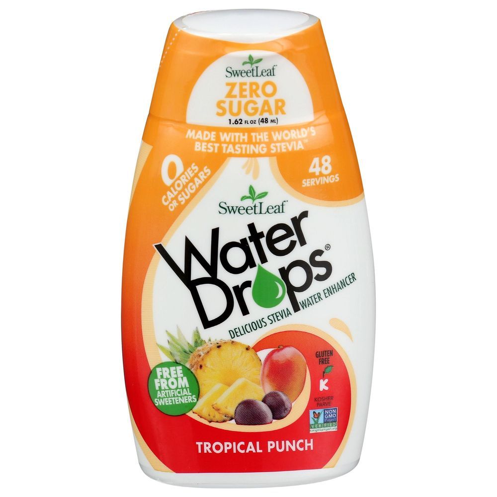 Sweet Leaf Tropical Punch Water Drops Enhancer, 1.62 Fluid Ounce -- 12 Per Case