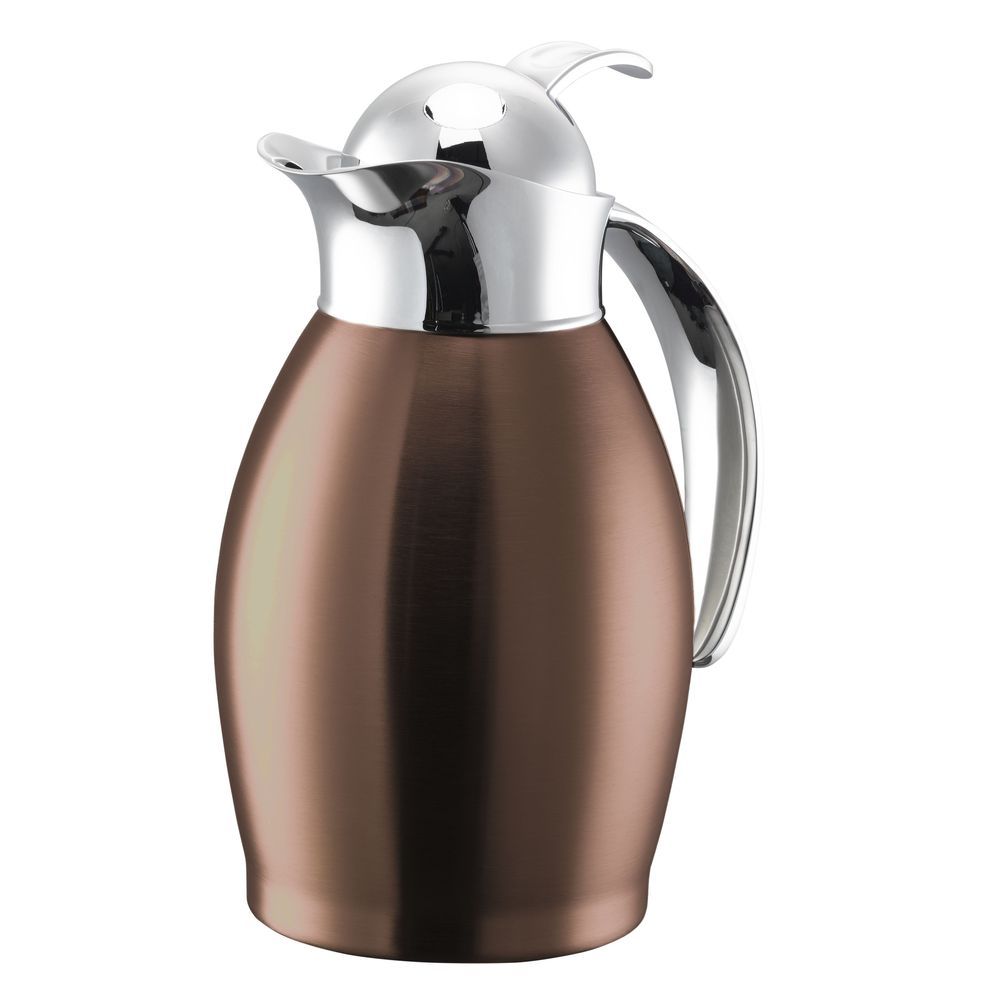 Service Ideas Nicollet Series Rose Gold Finish Stainless Vacuum Insulated Carafe With Push Button Lid, 0.6 Liter Capacity