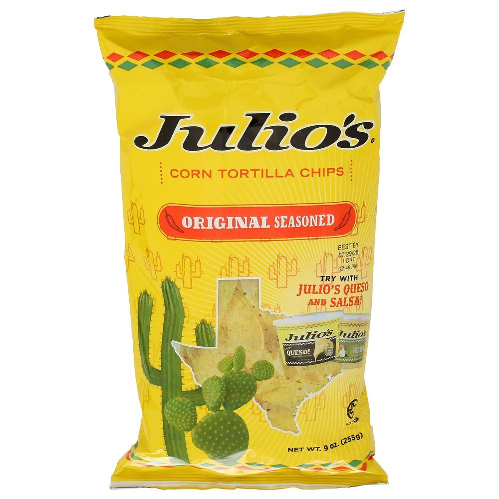 Julio's Original Seasoned Corn Tortilla Chips, 9 Ounce -- 12 Per Case