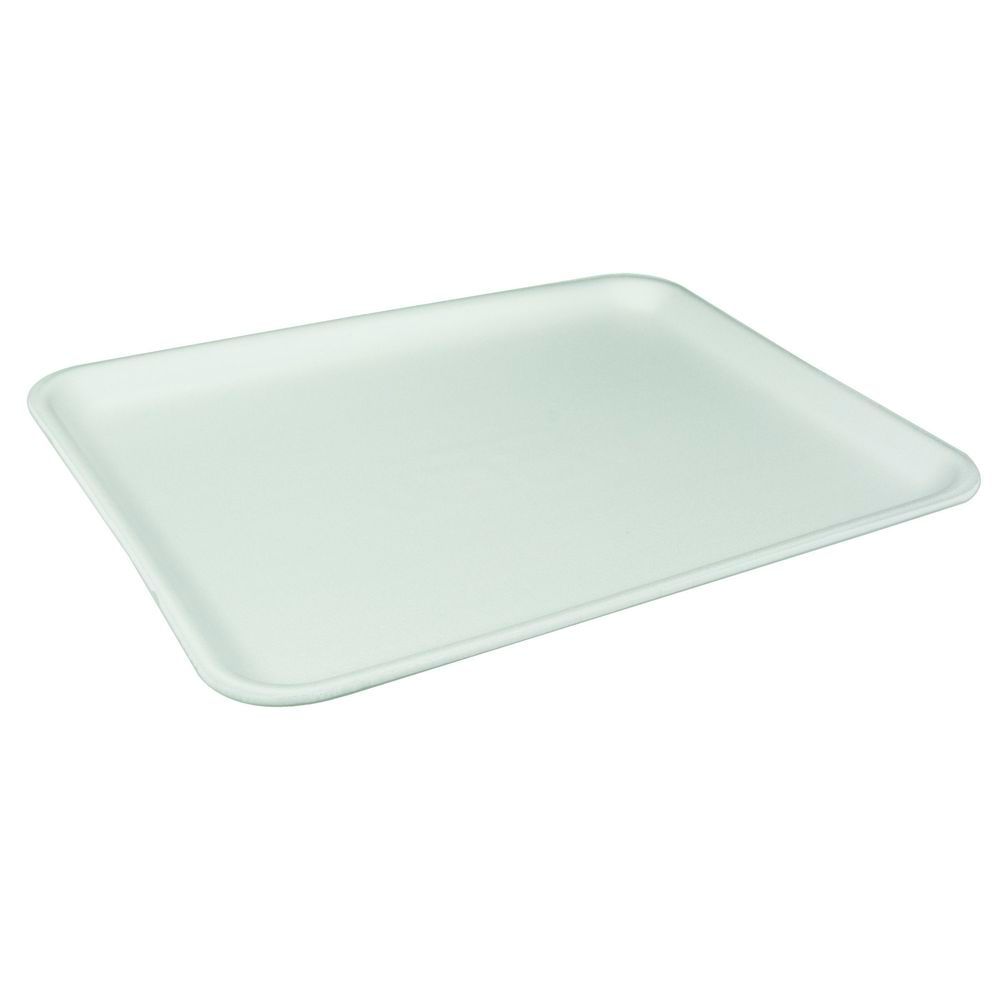 Pactiv Evergreen White Number 12s Polystyrene Foam Supermarket Tray, 11 X 9 X .65 Inch -- 250 Per Case