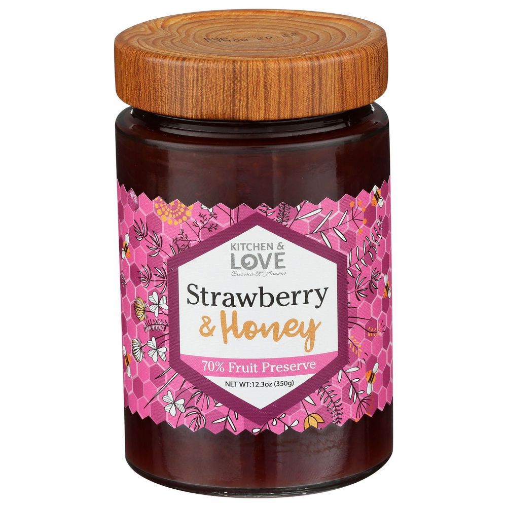 Kitchen & Love Strawberry And Honey Preserve, 12.3 Ounce -- 6 Per Case