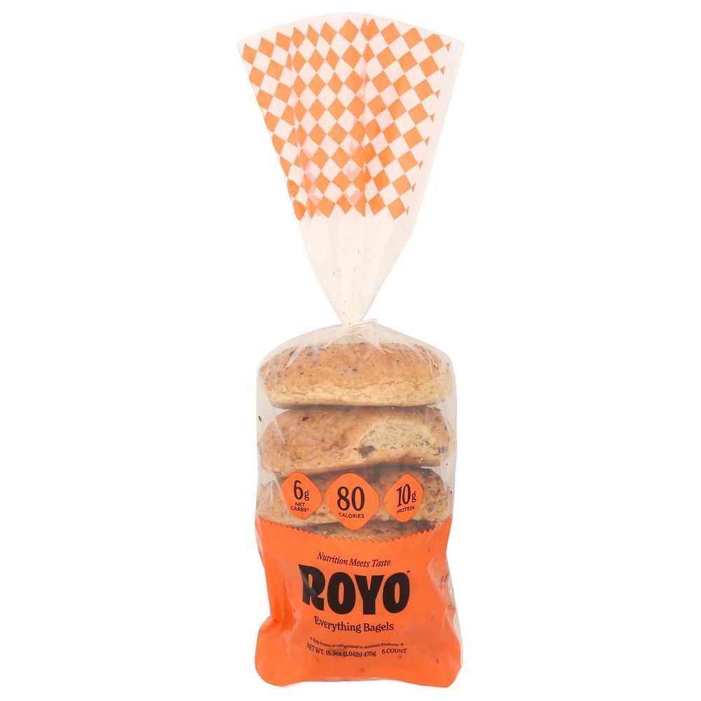 Royo Everything Keto Friendly Bagels, 16.5 Ounce -- 6 Per Case