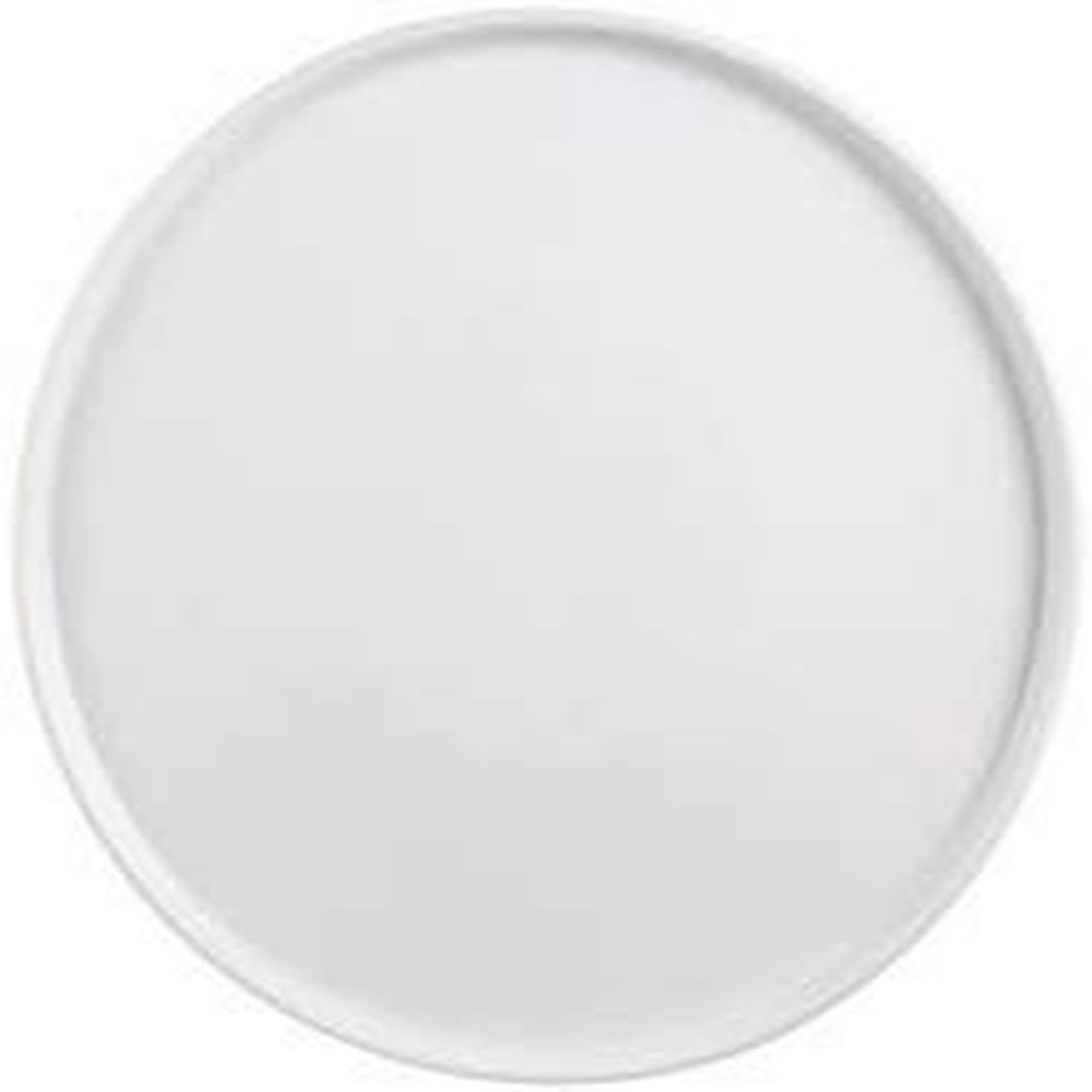 Market Buffet Porcelain White 13.5 Inch Flat Shape Pizza Plate With Rim, 12 Count