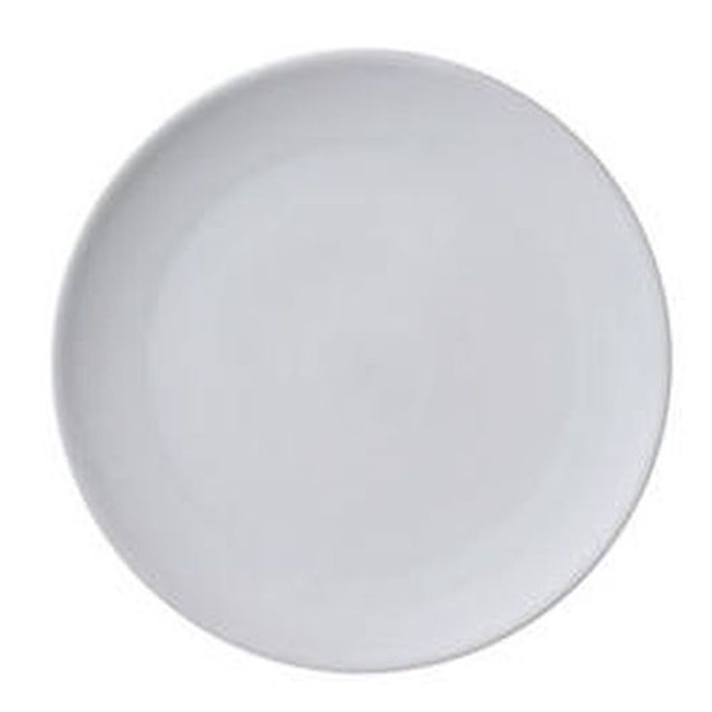 Market Buffet Porcelain White 10 Inch Flat Shape Pizza Plate With Rim, 12 Count