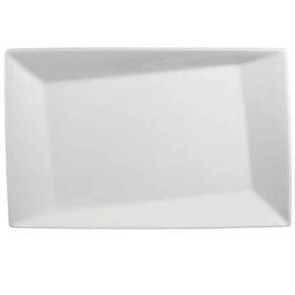 Ventana Porcelain White 11 X 6 3/4 Inch Twist Plate, 12 Count