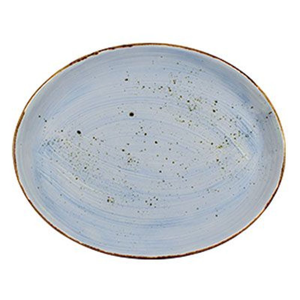 Vertex China London Terra Collection Terra Sky Oval Platter, 12 Count